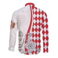 Monaco Deo Juvante Long Sleeve Button Shirt Lozenge Flag Style