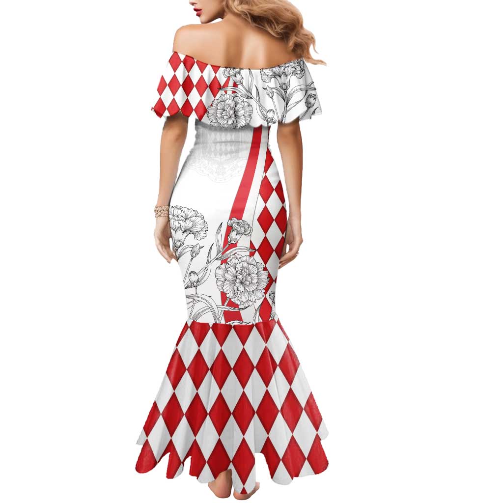 Monaco Deo Juvante Mermaid Dress Lozenge Flag Style