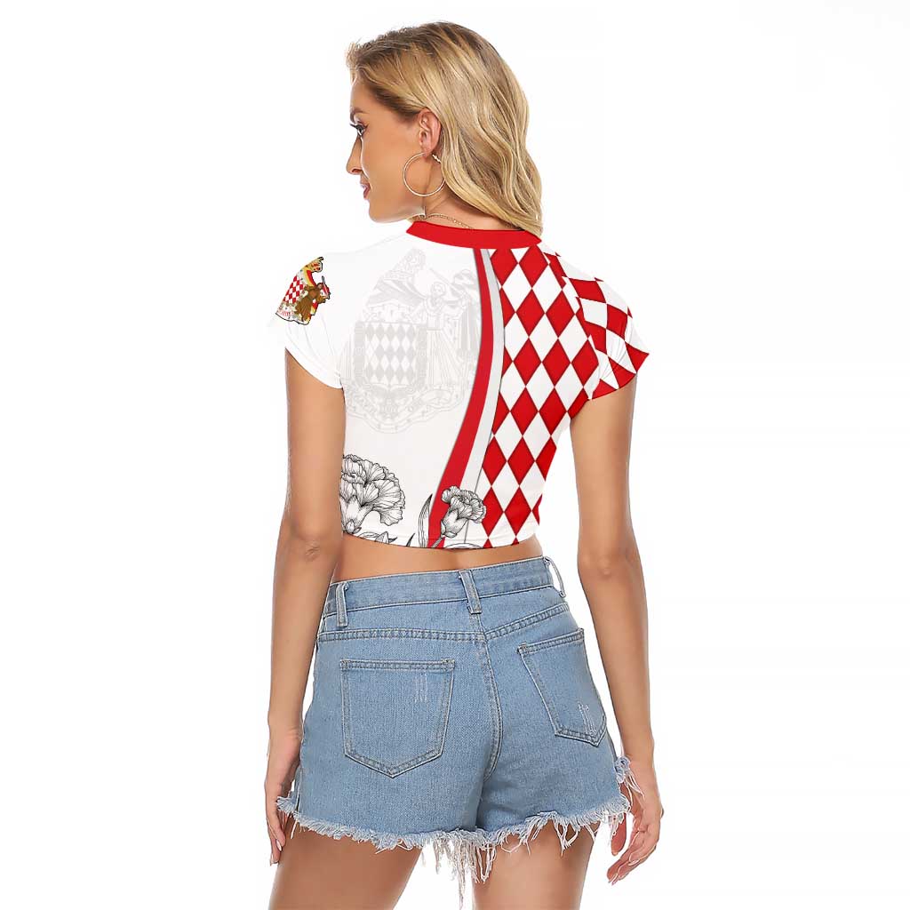 Monaco Deo Juvante Raglan Cropped T Shirt Lozenge Flag Style