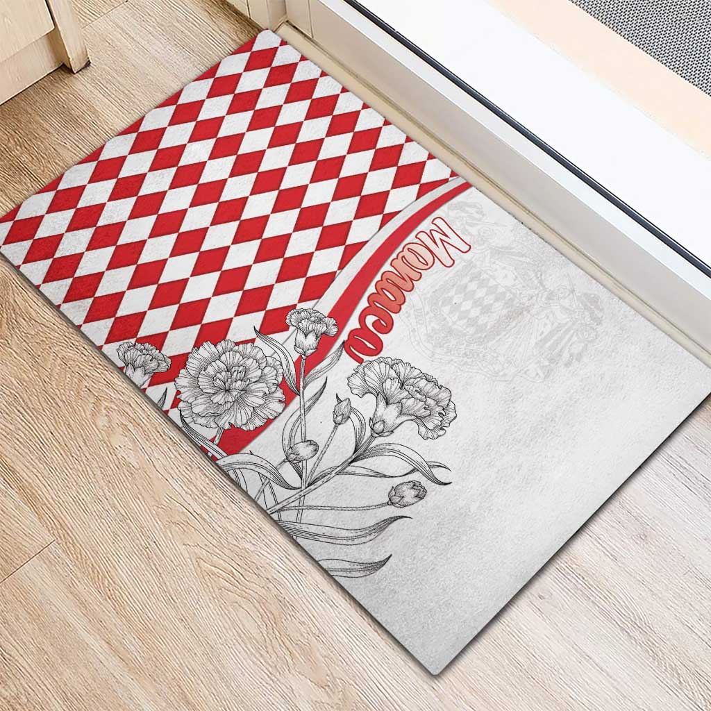 Monaco Deo Juvante Rubber Doormat Lozenge Flag Style