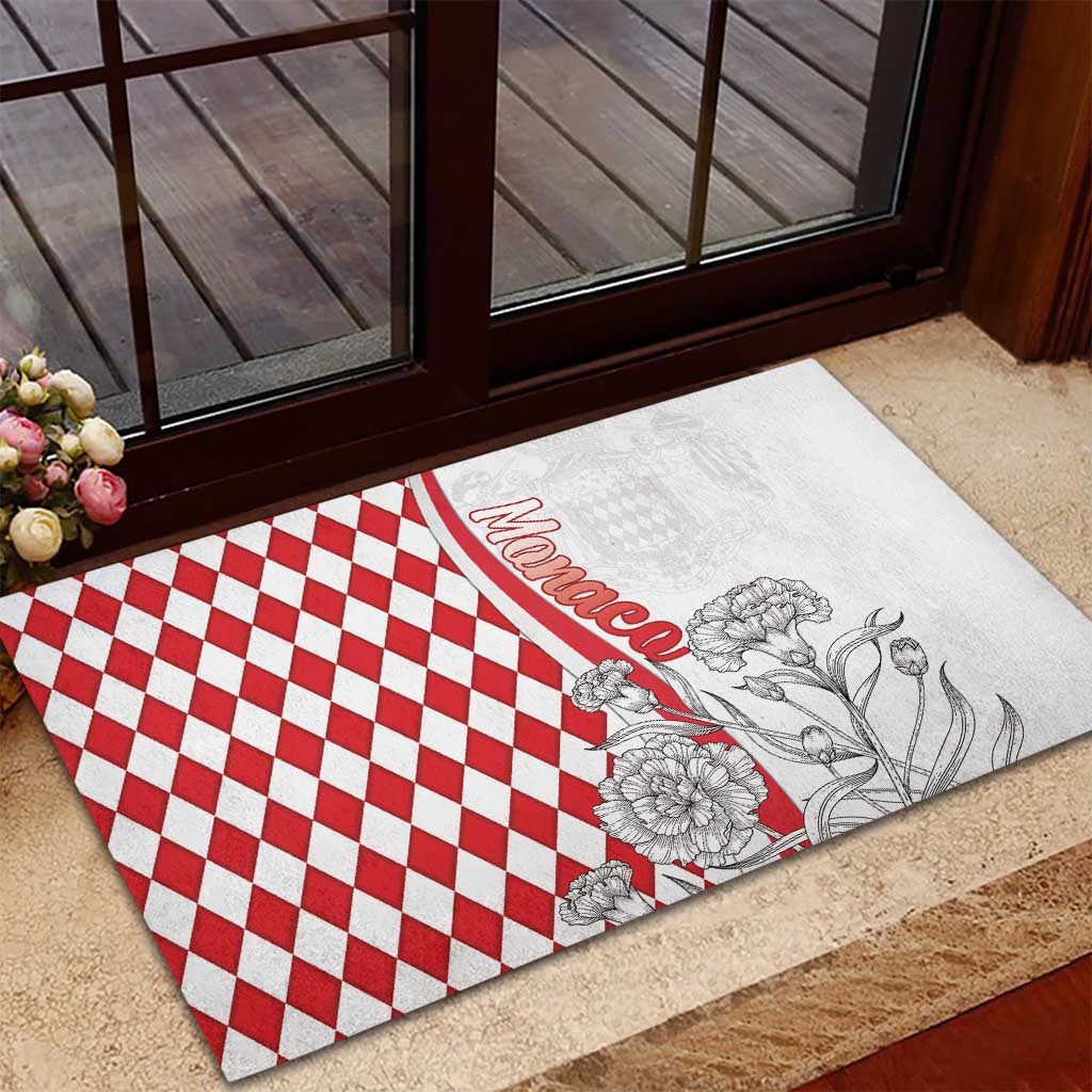 Monaco Deo Juvante Rubber Doormat Lozenge Flag Style