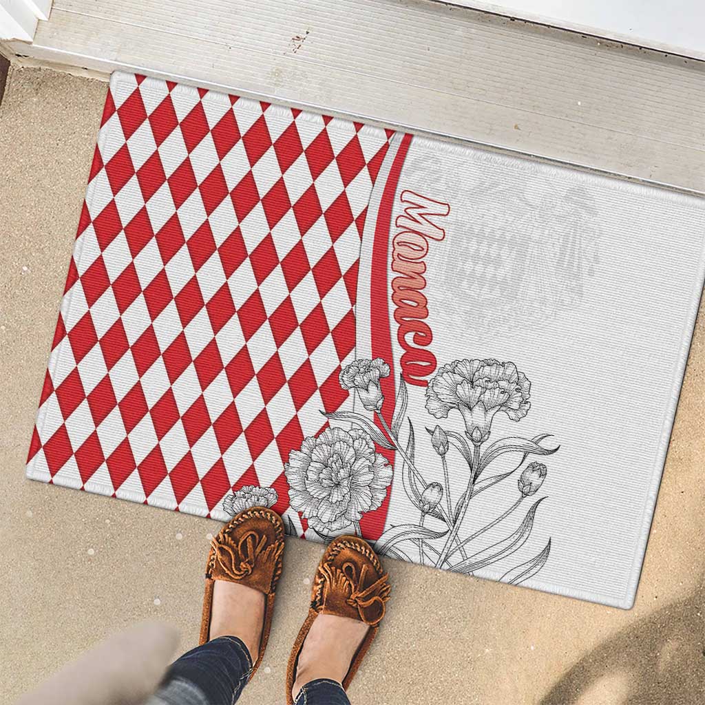 Monaco Deo Juvante Rubber Doormat Lozenge Flag Style