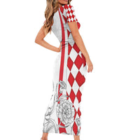 Monaco Deo Juvante Short Sleeve Bodycon Dress Lozenge Flag Style