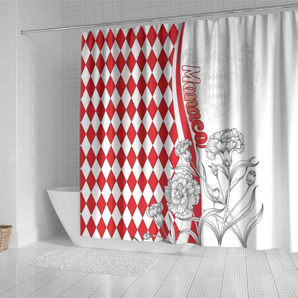 Monaco Deo Juvante Shower Curtain Lozenge Flag Style