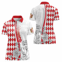 Monaco Deo Juvante Women Polo Shirt Lozenge Flag Style