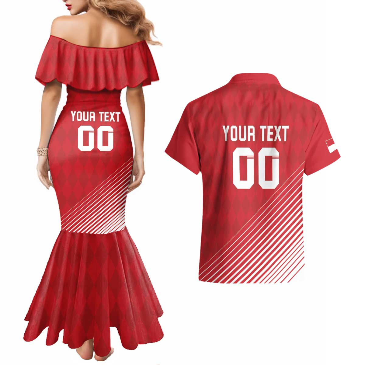 Custom Monaco Football Couples Matching Mermaid Dress and Hawaiian Shirt Go Champion 2025