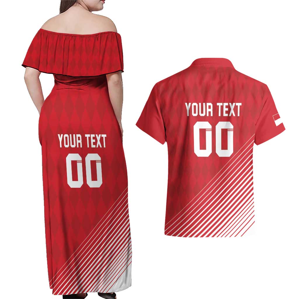 Custom Monaco Football Couples Matching Off Shoulder Maxi Dress and Hawaiian Shirt Go Champion 2025