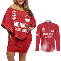 Custom Monaco Football Couples Matching Off Shoulder Short Dress and Long Sleeve Button Shirt Go Champion 2025