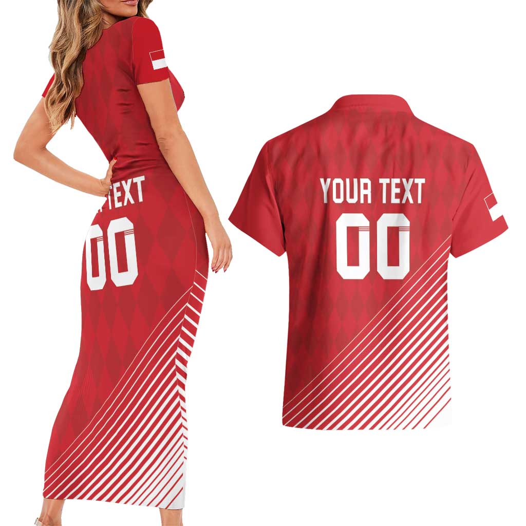 Custom Monaco Football Couples Matching Short Sleeve Bodycon Dress and Hawaiian Shirt Go Champion 2025