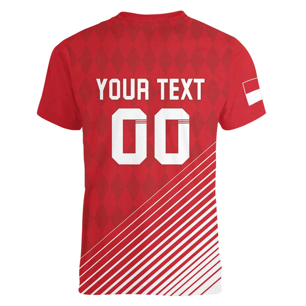 Custom Monaco Football Women V-Neck T-Shirt Go Champion 2025