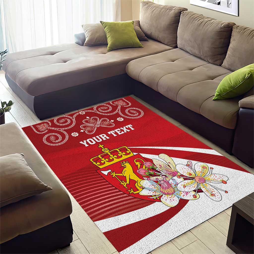 Personalized Norway Constitution Day Area Rug Norwegian Lion Pyramidal Saxifrage