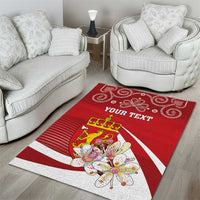 Personalized Norway Constitution Day Area Rug Norwegian Lion Pyramidal Saxifrage
