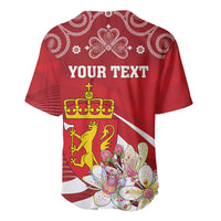 Personalized Norway Constitution Day Baseball Jersey Norwegian Lion Pyramidal Saxifrage