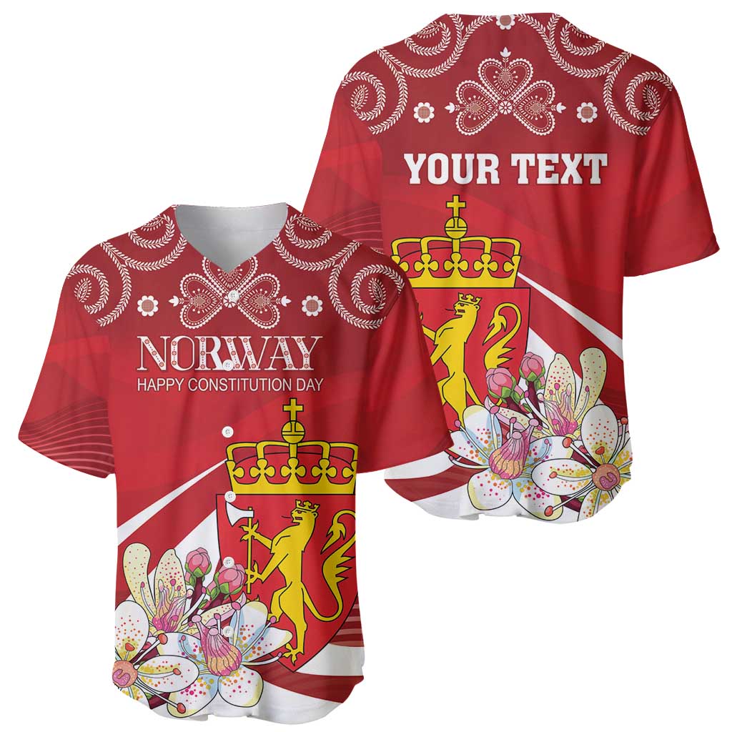 Personalized Norway Constitution Day Baseball Jersey Norwegian Lion Pyramidal Saxifrage