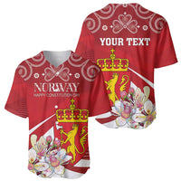 Personalized Norway Constitution Day Baseball Jersey Norwegian Lion Pyramidal Saxifrage
