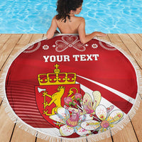 Personalized Norway Constitution Day Beach Blanket Norwegian Lion Pyramidal Saxifrage
