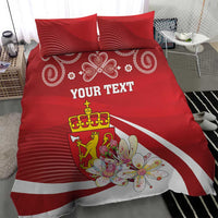 Personalized Norway Constitution Day Bedding Set Norwegian Lion Pyramidal Saxifrage