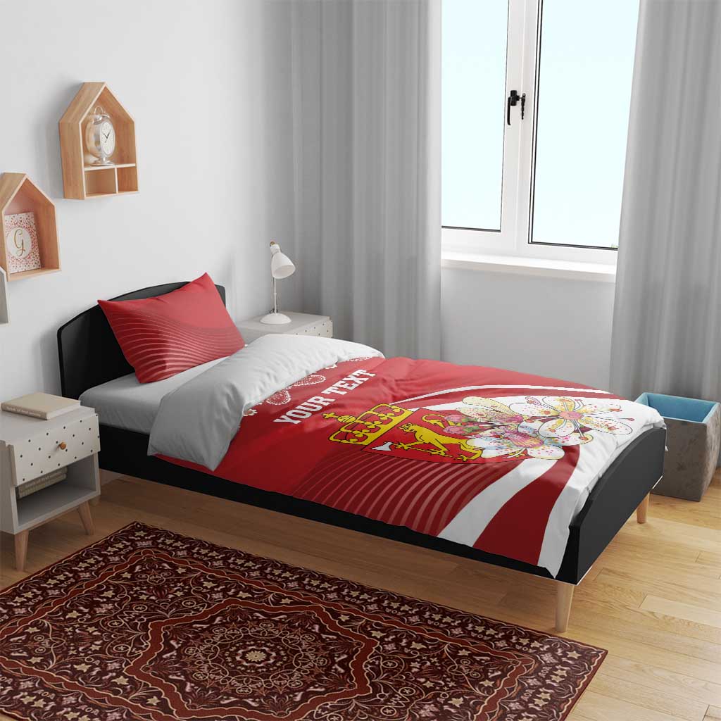 Personalized Norway Constitution Day Bedding Set Norwegian Lion Pyramidal Saxifrage