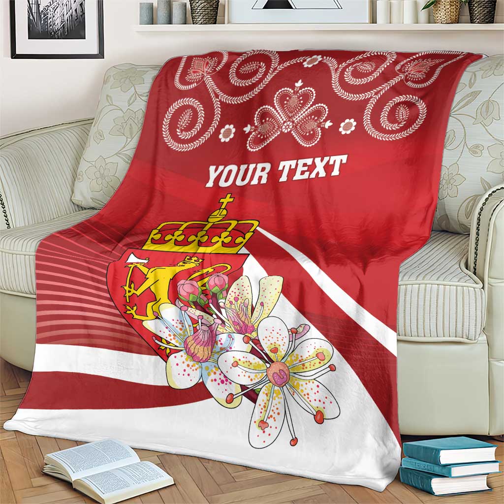 Personalized Norway Constitution Day Blanket Norwegian Lion Pyramidal Saxifrage