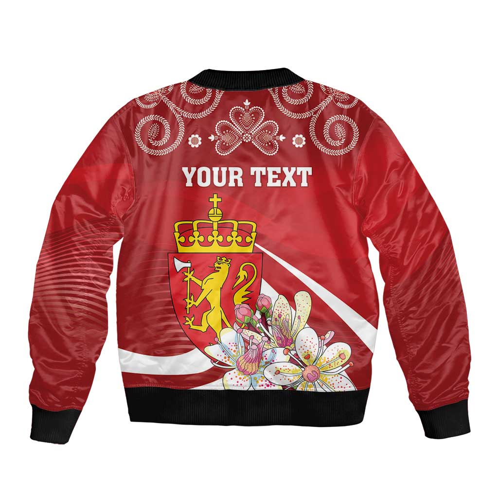 Personalized Norway Constitution Day Bomber Jacket Norwegian Lion Pyramidal Saxifrage