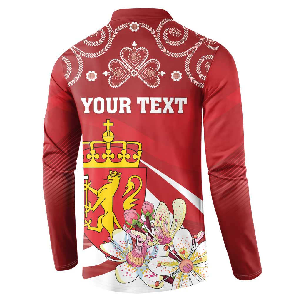 Personalized Norway Constitution Day Button Sweatshirt Norwegian Lion Pyramidal Saxifrage