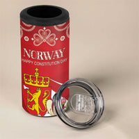 Personalized Norway Constitution Day 4 in 1 Can Cooler Tumbler Norwegian Lion Pyramidal Saxifrage