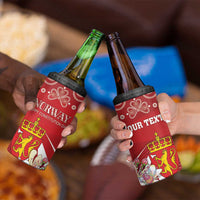 Personalized Norway Constitution Day 4 in 1 Can Cooler Tumbler Norwegian Lion Pyramidal Saxifrage