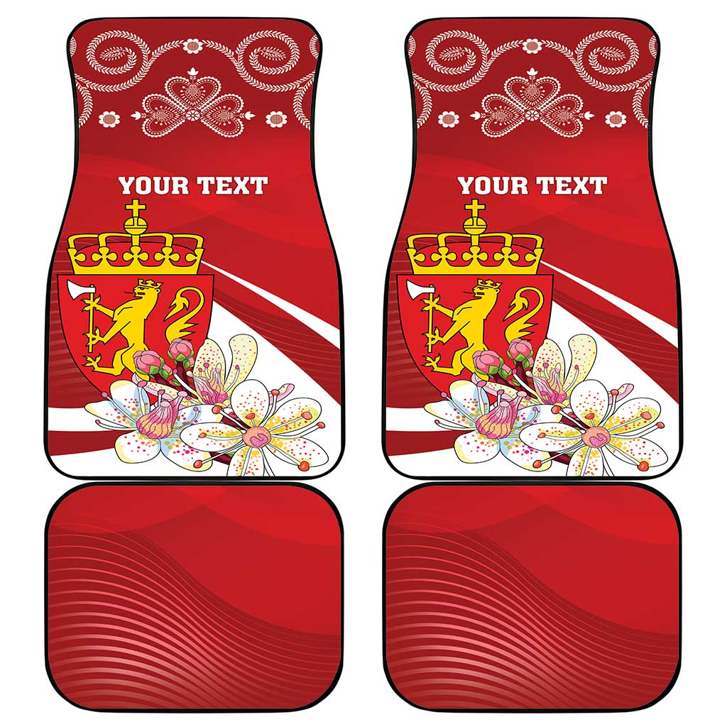 Personalized Norway Constitution Day Car Mats Norwegian Lion Pyramidal Saxifrage