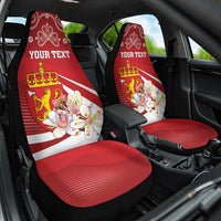 Personalized Norway Constitution Day Car Seat Cover Norwegian Lion Pyramidal Saxifrage