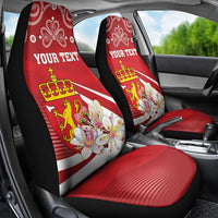 Personalized Norway Constitution Day Car Seat Cover Norwegian Lion Pyramidal Saxifrage