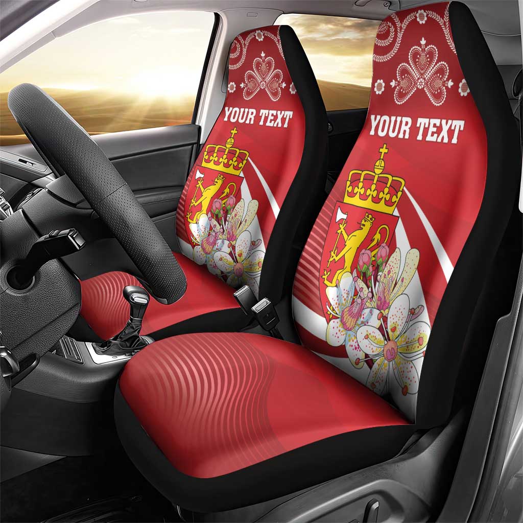 Personalized Norway Constitution Day Car Seat Cover Norwegian Lion Pyramidal Saxifrage