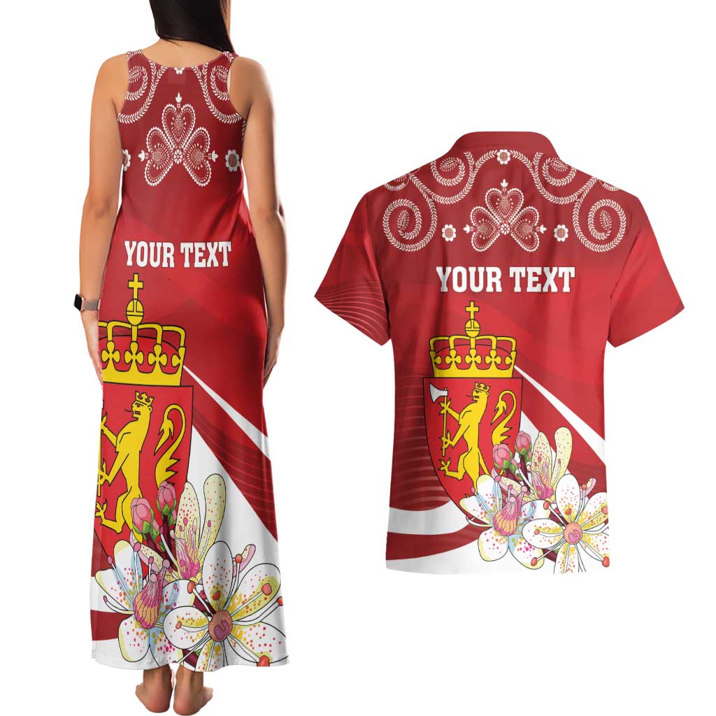 Personalized Norway Constitution Day Couples Matching Tank Maxi Dress and Hawaiian Shirt Norwegian Lion Pyramidal Saxifrage