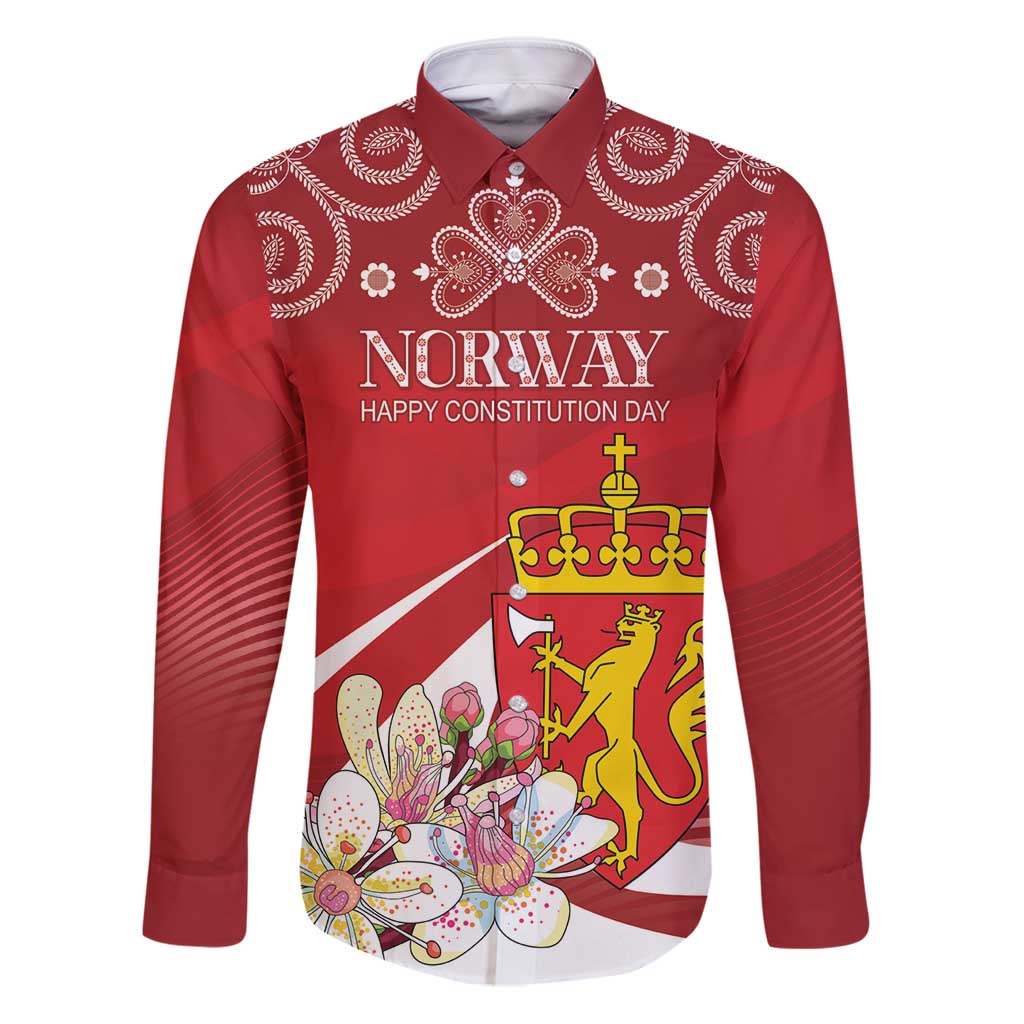 Personalized Norway Constitution Day Family Matching Puletasi and Hawaiian Shirt Norwegian Lion Pyramidal Saxifrage