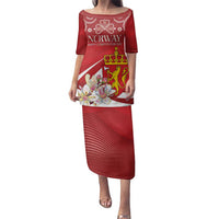 Personalized Norway Constitution Day Family Matching Puletasi and Hawaiian Shirt Norwegian Lion Pyramidal Saxifrage