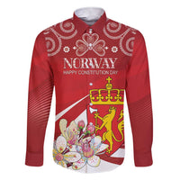 Personalized Norway Constitution Day Family Matching Short Sleeve Bodycon Dress and Hawaiian Shirt Norwegian Lion Pyramidal Saxifrage