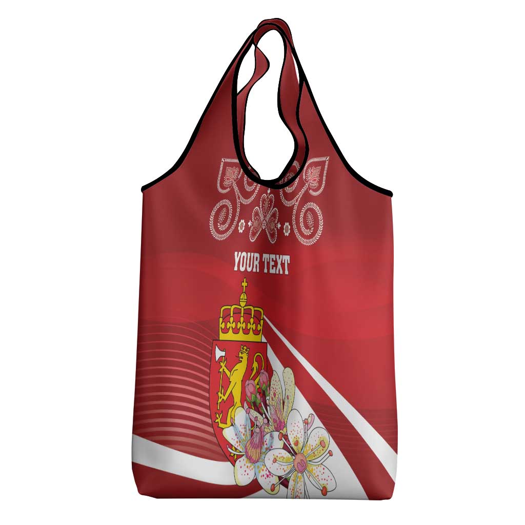 Personalized Norway Constitution Day Grocery Bag Norwegian Lion Pyramidal Saxifrage