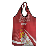 Personalized Norway Constitution Day Grocery Bag Norwegian Lion Pyramidal Saxifrage