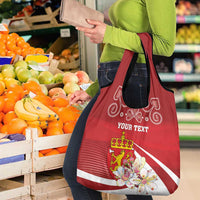 Personalized Norway Constitution Day Grocery Bag Norwegian Lion Pyramidal Saxifrage