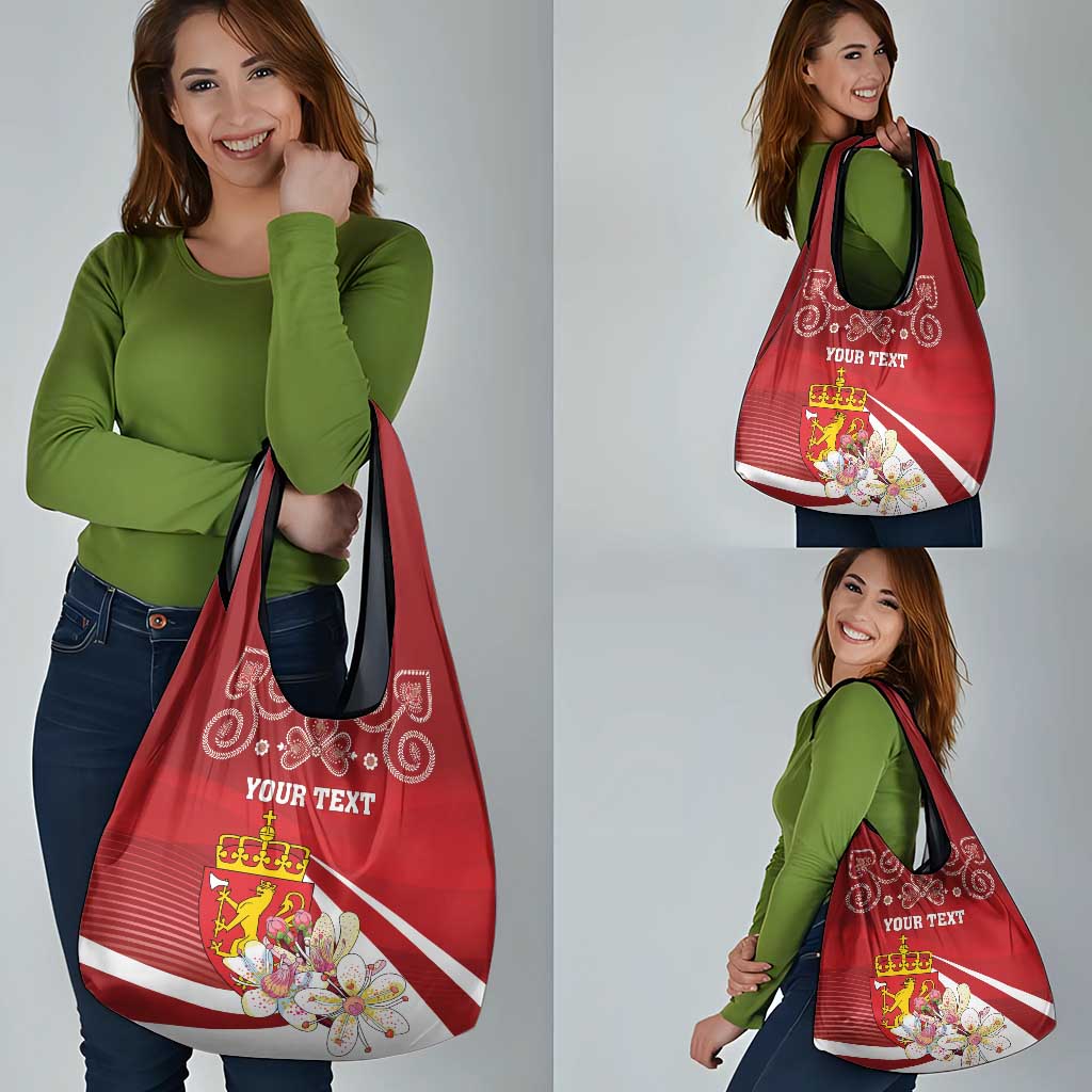 Personalized Norway Constitution Day Grocery Bag Norwegian Lion Pyramidal Saxifrage