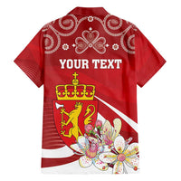 Personalized Norway Constitution Day Hawaiian Shirt Norwegian Lion Pyramidal Saxifrage