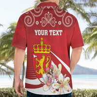 Personalized Norway Constitution Day Hawaiian Shirt Norwegian Lion Pyramidal Saxifrage