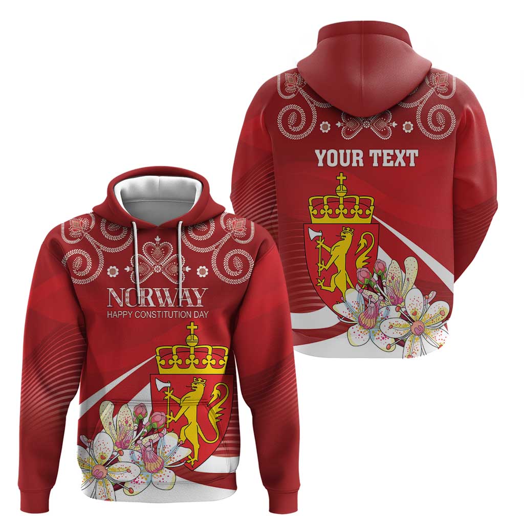 Personalized Norway Constitution Day Hoodie Norwegian Lion Pyramidal Saxifrage
