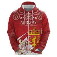 Personalized Norway Constitution Day Hoodie Norwegian Lion Pyramidal Saxifrage