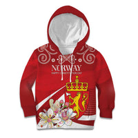 Personalized Norway Constitution Day Kid Hoodie Norwegian Lion Pyramidal Saxifrage