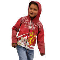 Personalized Norway Constitution Day Kid Hoodie Norwegian Lion Pyramidal Saxifrage