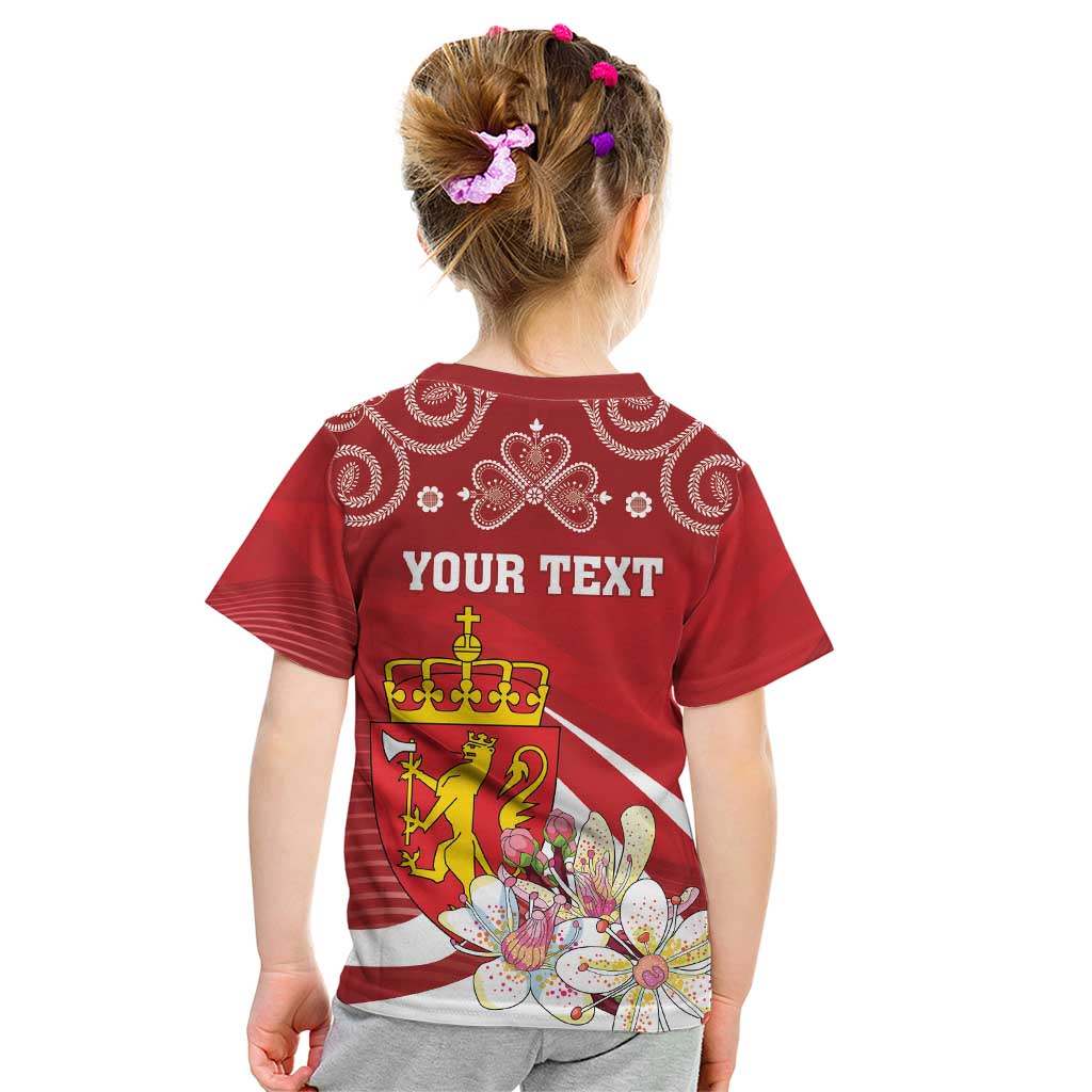 Personalized Norway Constitution Day Kid T Shirt Norwegian Lion Pyramidal Saxifrage