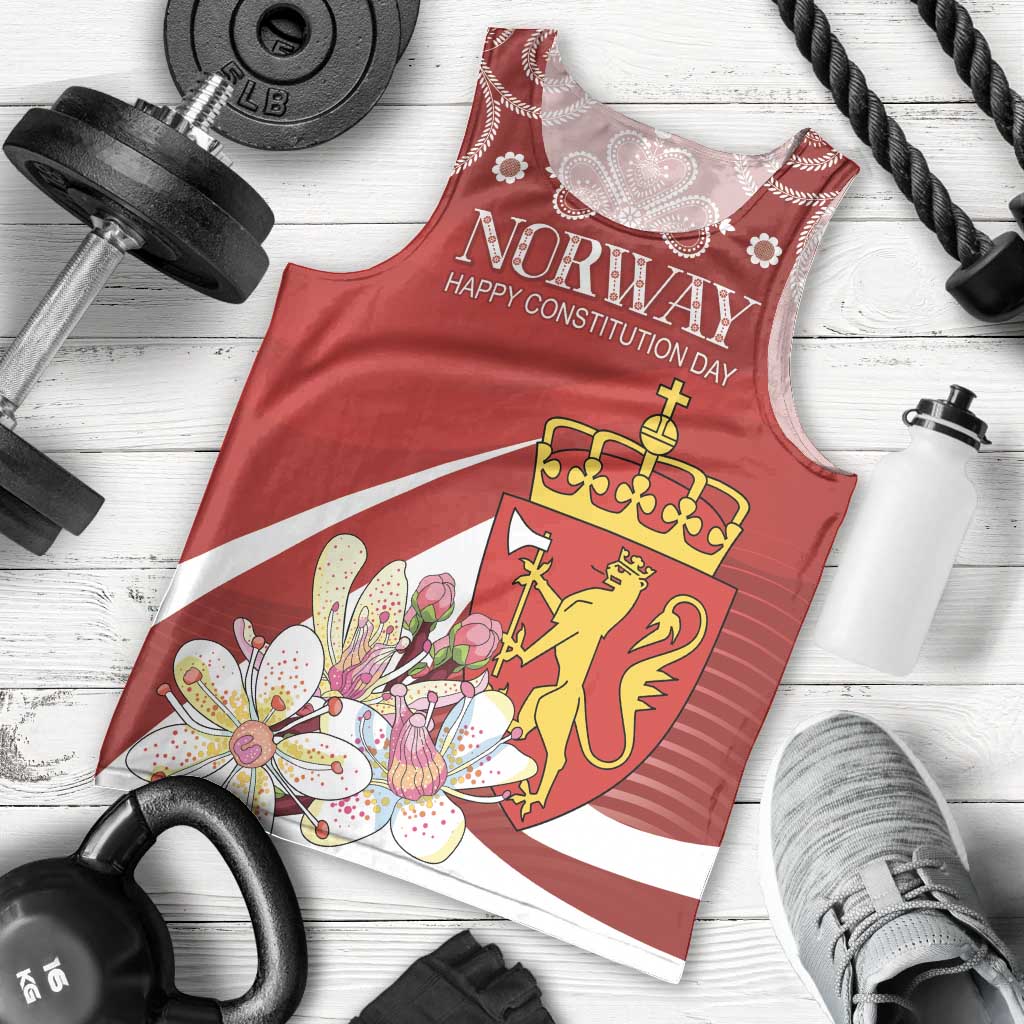 Personalized Norway Constitution Day Men Tank Top Norwegian Lion Pyramidal Saxifrage