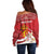 Personalized Norway Constitution Day Off Shoulder Sweater Norwegian Lion Pyramidal Saxifrage