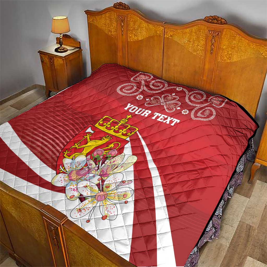 Personalized Norway Constitution Day Quilt Norwegian Lion Pyramidal Saxifrage