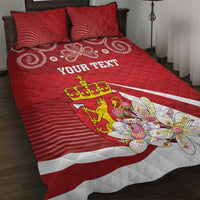 Personalized Norway Constitution Day Quilt Bed Set Norwegian Lion Pyramidal Saxifrage